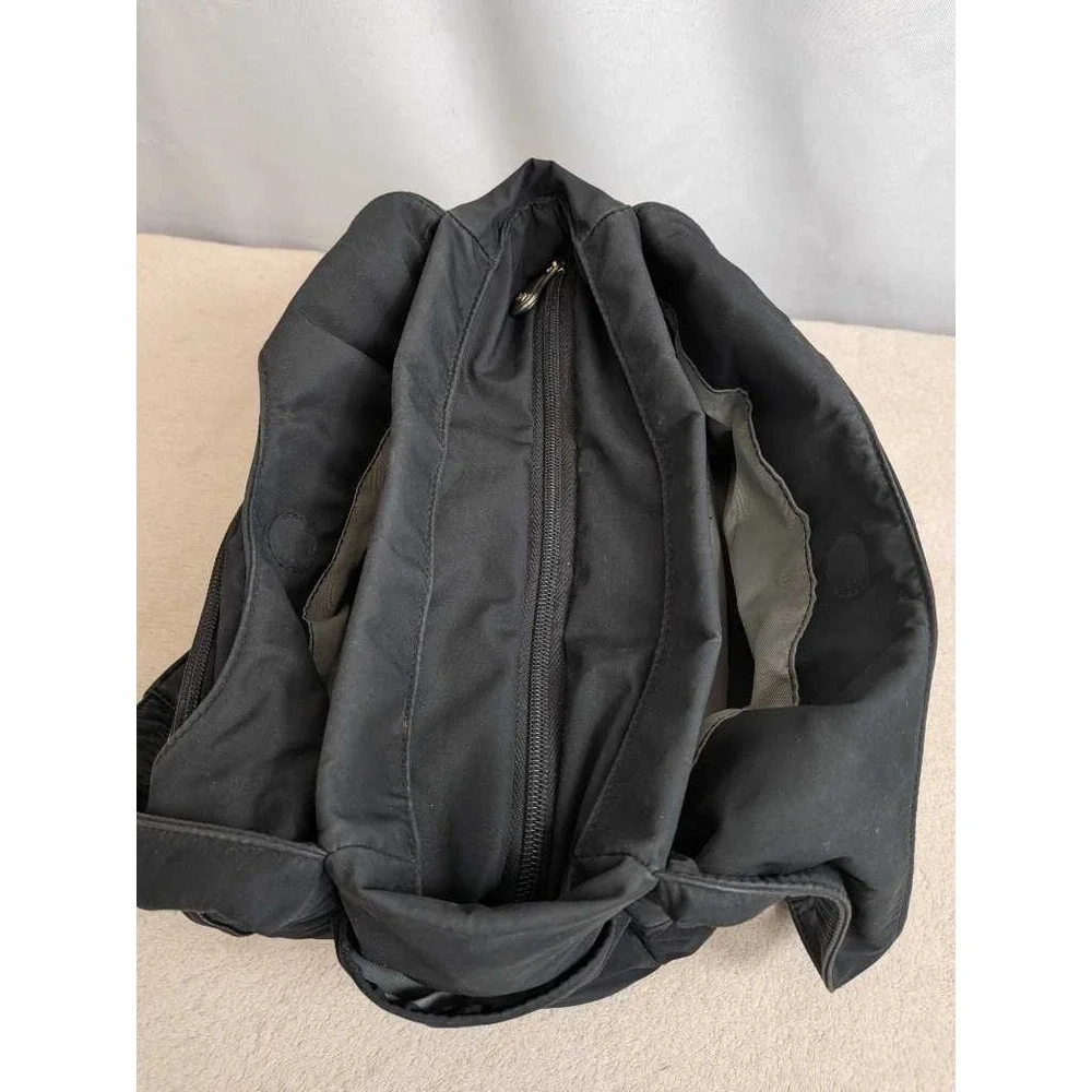 AmeriBag Black Nylon Shoulder Bag Hobo‎ Purse Organizer Multi Pocket